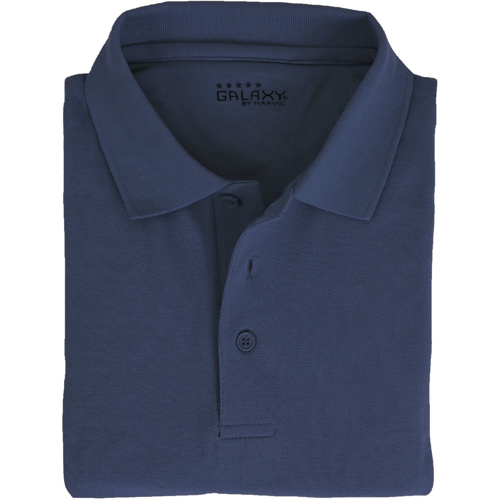 Authentic Galaxy Mens Shirt  Navy Size S Short Sleeve Polo Uniforms Cotton Blend